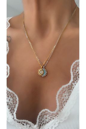 گردنبند جواهر طلائی زنانه روکش طلا Vi store - کد 827774053