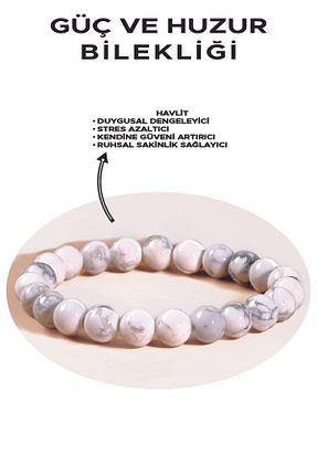 دستبند جواهر سفید زنانه سنگ طبیعی Ssilhoutte Doğaltaş - کد 857565583