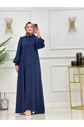 لباس حجاب سرمه ای زنانه اورسایز poplinmoda - کد 857618608