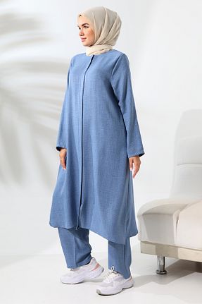 ست بالاتنه و پائین تنه حجاب آبی زنانه رگولار ihvanonline - کد 857582728