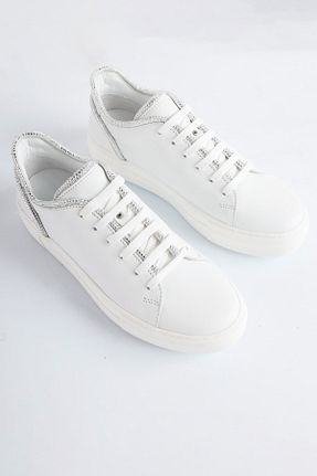 کفش اسنیکر سفید زنانه چرم اصل SU SHOE BOUTIQUE - کد 857597729