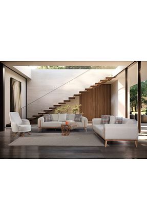 ست مبل بژ 3+3+1+1 Ak sofa - کد 796264917