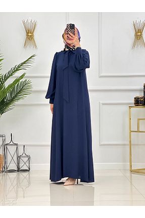 لباس حجاب سرمه ای زنانه اورسایز poplinmoda - کد 857618608