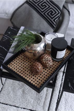 سینی مشکی چوب RATTAN CONCEPT - کد 376357705