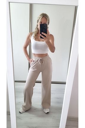 شلوار بژ زنانه پارچه Garamak - کد 857612867