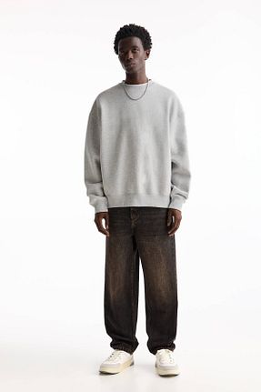 سوئیشرت طوسی مردانه ساده Pull & Bear - کد 857628191