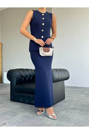 ست بالاتنه و پائین تنه سرمه ای زنانه تریکو Liora - کد 857717533