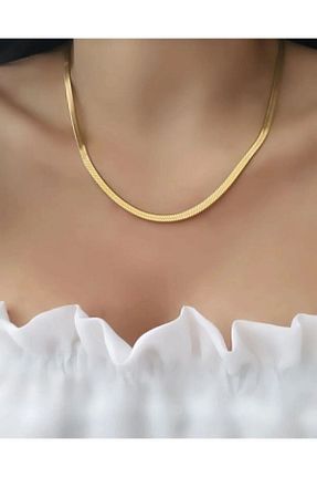 گردنبند استیل ( فولاد ) طلائی زنانه استیل ضد زنگ Duman takı - کد 847605666