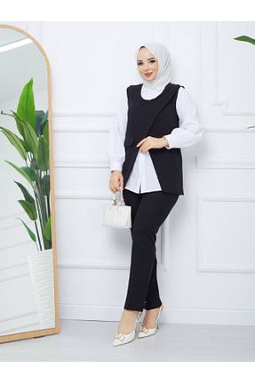 ست بالاتنه و پائین تنه حجاب مشکی زنانه رگولار BERNEO - کد 815684329