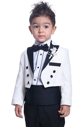 اسموکین سفید بچه گانه بافتنی ceocuk - کد 213024289