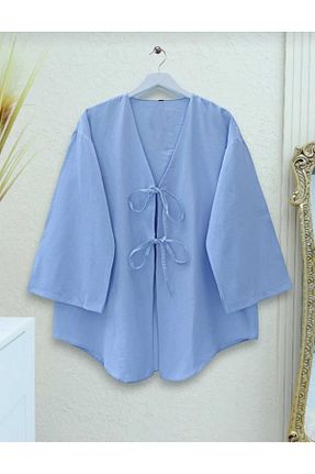 کافتان و کیمونو حجاب آبی زنانه پنبه پلی استر MODA VEDAT - کد 857725867