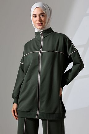 ست بالاتنه و پائین تنه حجاب خاکی زنانه رگولار Mihran Butik - کد 841056572