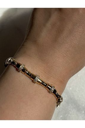 دستبند استیل (فولاد) طلائی زنانه استیل (فولاد) tindra studio - کد 836272876