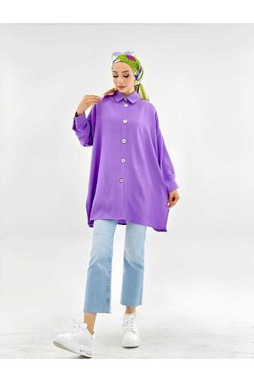 پیراهن حجاب بنفش زنانه سایز بزرگ CNG MODA - کد 857810549