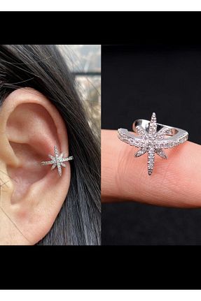 گوشواره غضروفی جواهر زنانه رودیوم Arescollection - کد 761996307