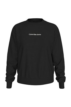 سوئیشرت مشکی زنانه ساده Calvin Klein - کد 790578812