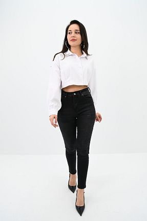 پیراهن سفید زنانه کراپ Koza Butik - کد 815570325