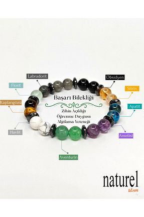 دستبند جواهر رنگی زنانه سنگ طبیعی Naturel Tılsım - کد 472435616
