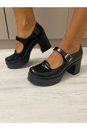 کفش پاشنه بلند پر مشکی زنانه پاشنه متوسط (5-9 سانتی متر) Kesim Shoes - کد 857638239