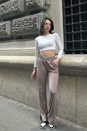 شلوار کرمگن قهوه ای زنانه رگولار la & vetta - کد 805434102