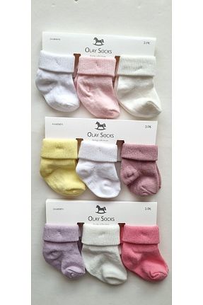 جوراب صورتی بچه گانه پنبه ای Olay Socks - کد 827323331