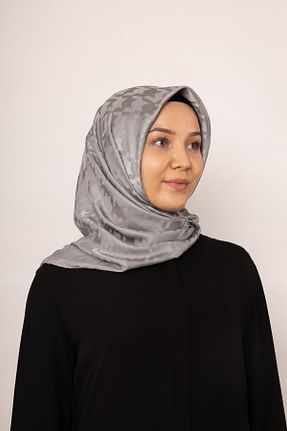 روسری طوسی پلی استر Azrina - کد 851733077