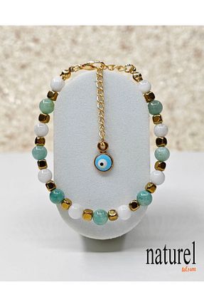 دستبند جواهر رنگی زنانه سنگ طبیعی Naturel Tılsım - کد 340247914