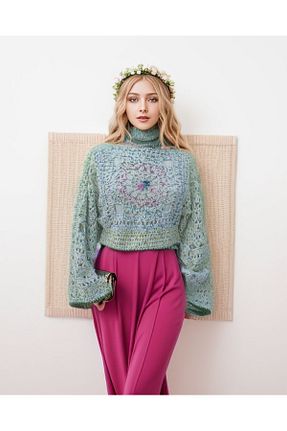 پلیور طوسی زنانه هندسی Hippybutik - کد 754618569