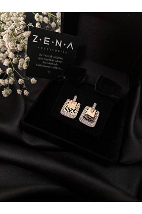 گوشواره استیل (فولاد) صورتی زنانه استیل (فولاد) ZENA ACCESSORİES - کد 853957539