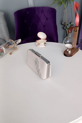 کیف مجلسی بژ زنانه پارچه ای Genel Markalar - کد 176050466