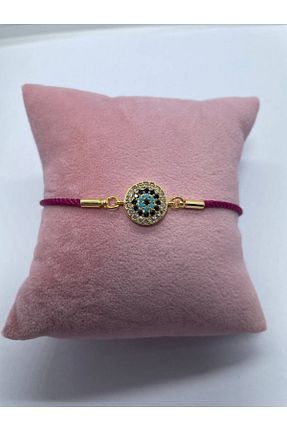 دستبند جواهر صورتی زنانه روکش طلا GALATA GIFT - کد 646251963