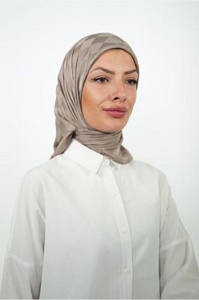 روسری بژ پلی استر LOSYANA - کد 857810319