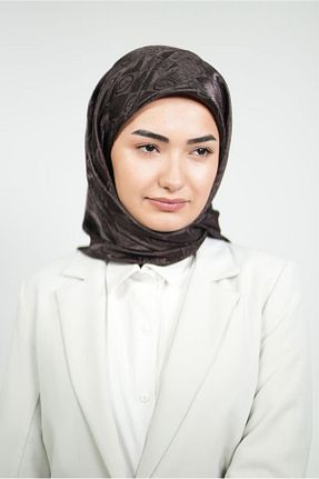 روسری قهوه ای پلی استر LOSYANA - کد 857810184