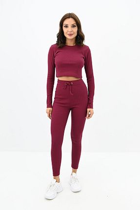 ست گرمکن زرشکی زنانه رگولار Koza Butik - کد 830090186