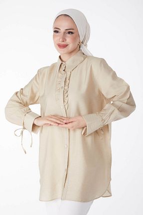تونیک بژ زنانه بافتنی TOFİSA - کد 827870200