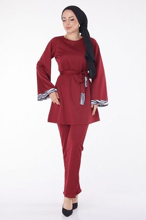 ست گرمکن زرشکی زنانه پلی استر TOFİSA - کد 838643277