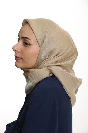 شال طلائی زنانه پلی استر Kevser - کد 844572908