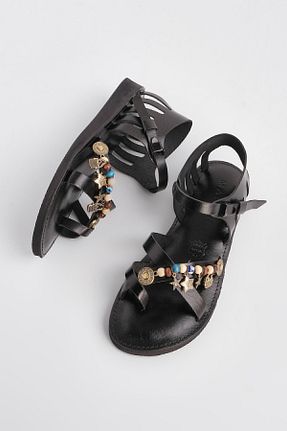 صندل مشکی زنانه پاشنه تخت Marjin - کد 730739789