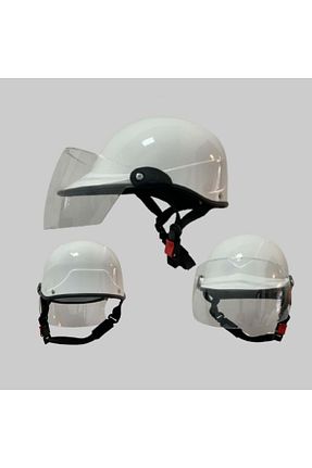 کلاه ایمنی موتور سواری سفید Açık Kasklar WUTUTUMOTORS - کد 774781292