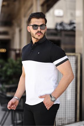 پولوشرت مشکی مردانه پنبه پلی استر Miron - کد 835264790