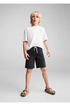 شلوارک و برمودا مشکی بچه گانه پلی استر MANGO Kids - کد 824220011