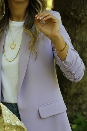 کت بلیزر بنفش زنانه پارچه bytugcekaya - کد 782392123