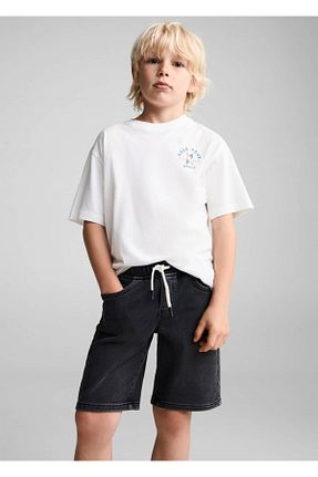 شلوارک و برمودا مشکی بچه گانه پلی استر MANGO Kids - کد 824220011
