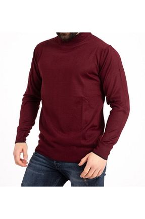 پلیور زرشکی مردانه ساده Elçelya Moda - کد 751859689