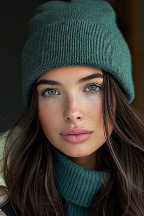 کلاه پشمی سبز زنانه اکریلیک SadeRenk - کد 797260322