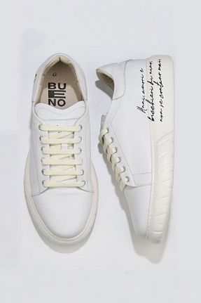 کفش اسنیکر سفید مردانه چرم اصل Bueno Shoes - کد 337615421