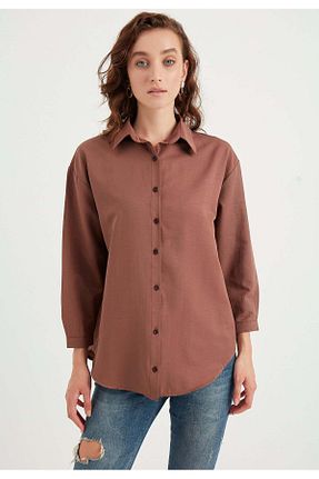 پیراهن قهوه ای زنانه رگولار TBN - کد 867097417