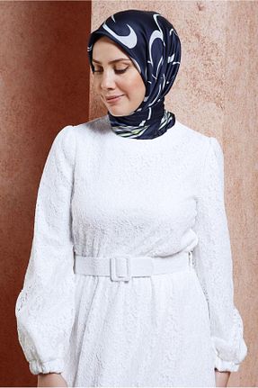روسری سرمه ای پلی استر Alvina - کد 858069848