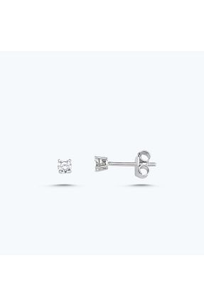 گوشواره طلا سفید زنانه 14 عیار Altınbaş - کد 804453426