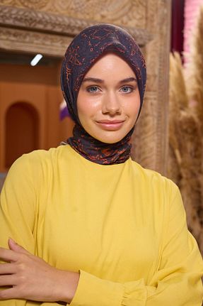 روسری نارنجی پنبه پلی استر İpekhan - کد 859185128